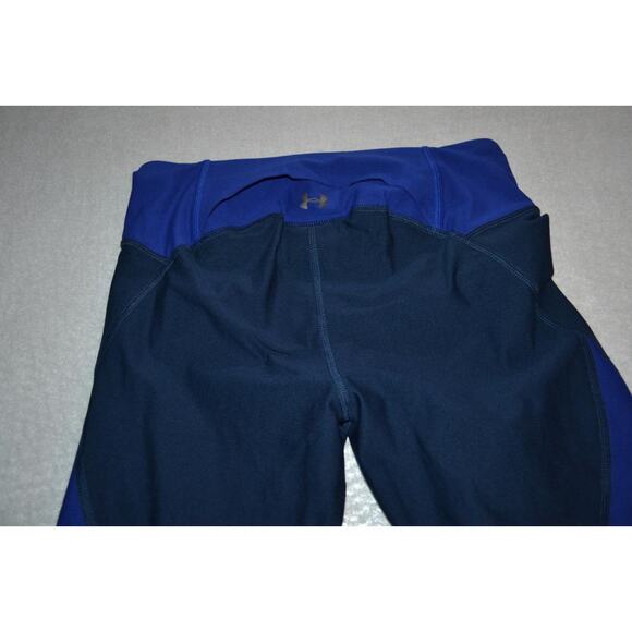 25201 Under Armour Gym Pants Capris Workout Blue Size Medium Fitted Womens - Picture 5 of 6